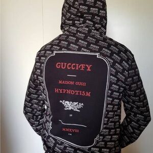 Gucci Black and White Logo Print Jacket